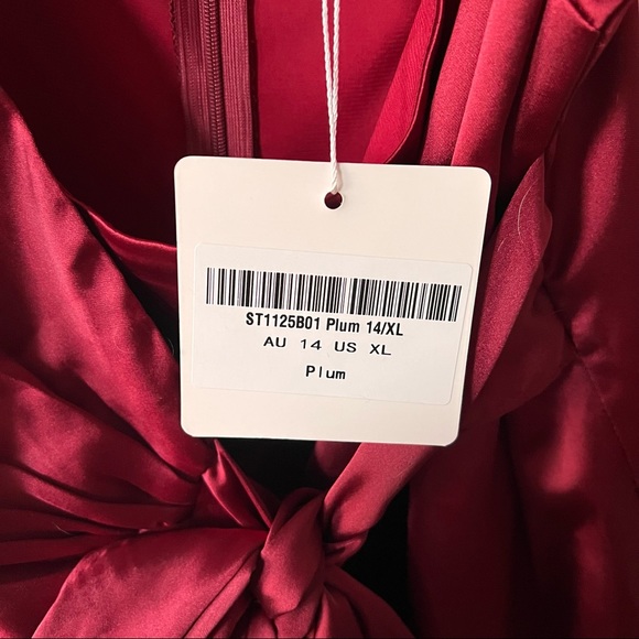 NWT Selfie Leslie Ireland Silky Faux Wrap Dress Plum Size XL - Picture 6 of 6